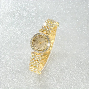 Luxuriöses Gold Uhr & Armband-Set | Gold