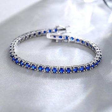 Saphir Tennisarmband | Weißgold