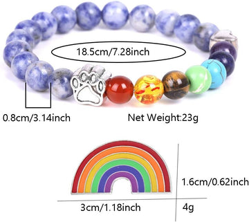 Regenbogenbrücke Gedenk-Armband – 7-Chakra-Perlen Geschenk bei Verlust eines Haustiers