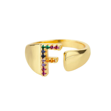Goldener Ring mit Personalisiertem Buchstaben (Verstellbar)