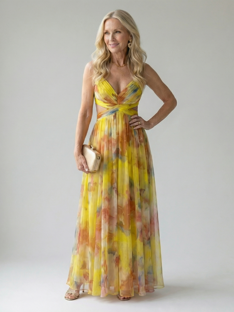 Isel | Weiches Wickel-Maxi-Kleid
