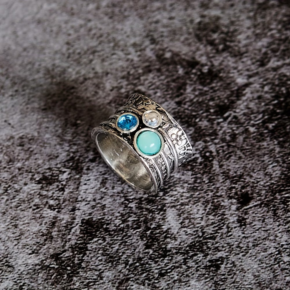 Boho Vintage Türkis-Edelsteinring