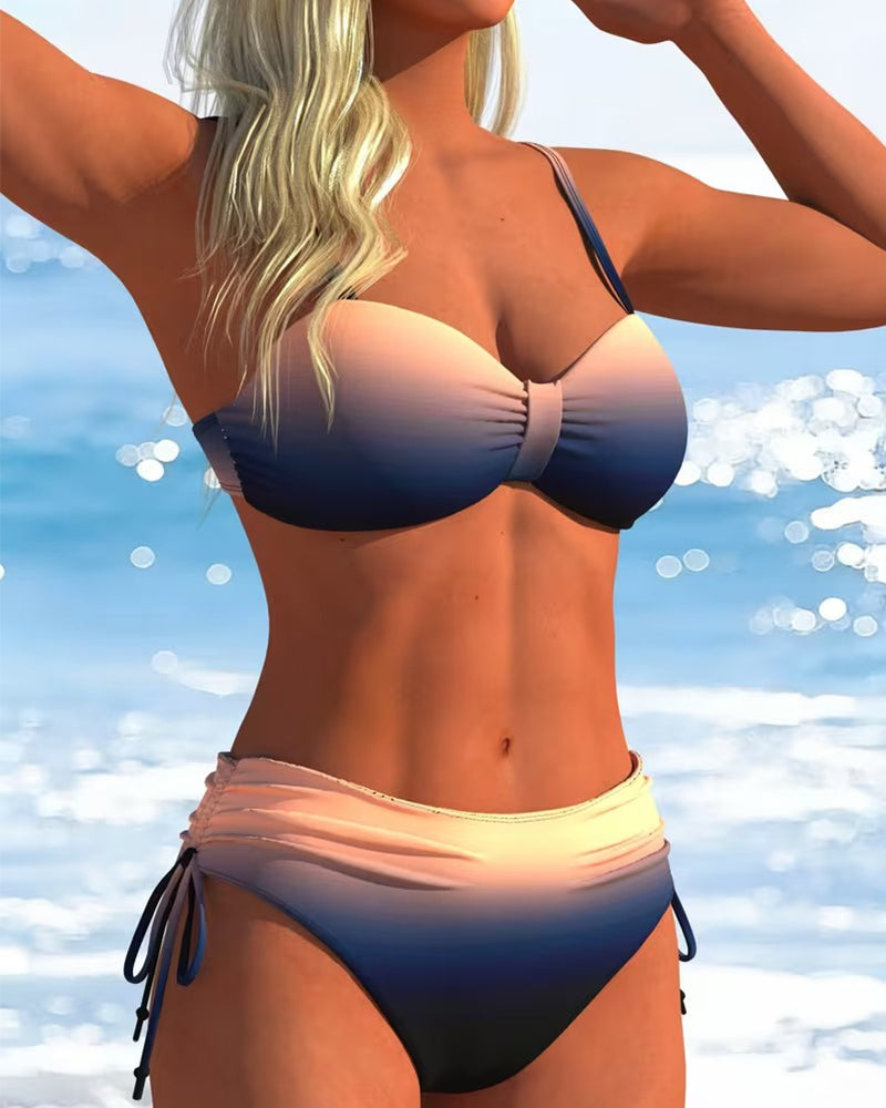 Bikini Farbverlauf Muster Mit Kordel