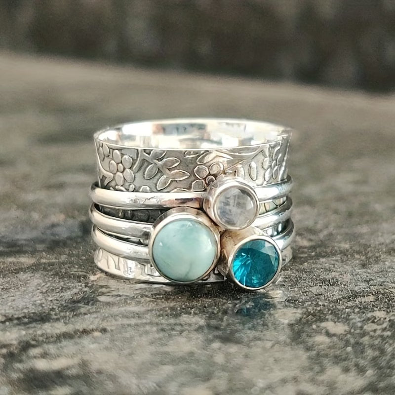 Boho Vintage Türkis-Edelsteinring