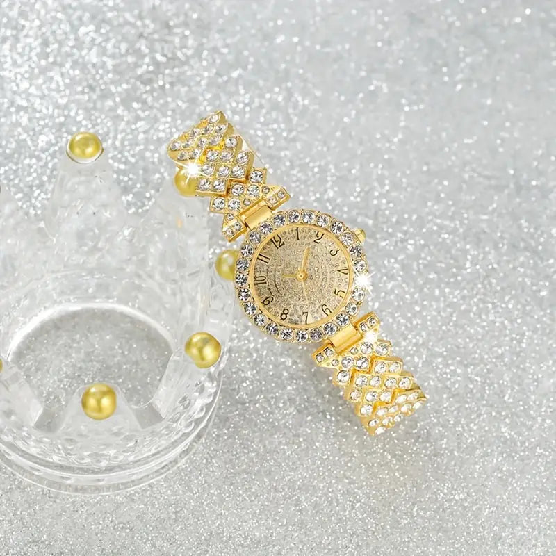 Luxuriöses Gold Uhr & Armband-Set | Gold