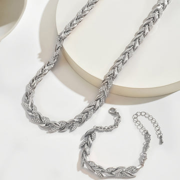 Kristallen Fischgrät Schmuckset