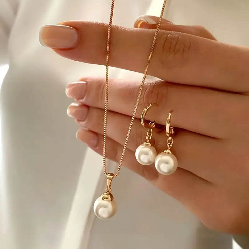 Goldene Anmut Perlenschmuck-Set | Gold