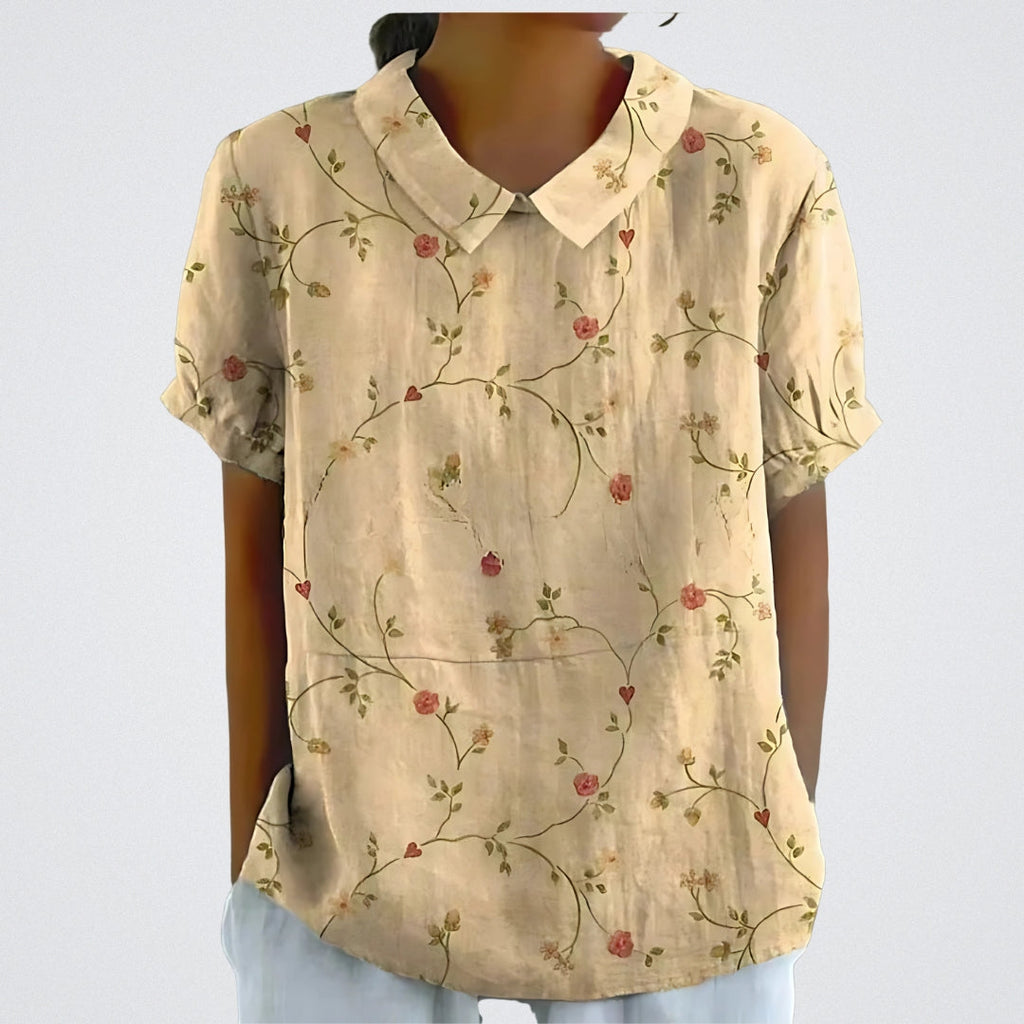 Jutta™ | Bluse aus floralem Leinen