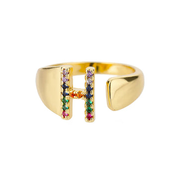 Goldener Ring mit Personalisiertem Buchstaben (Verstellbar)