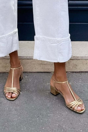 Allegra | Goldene Sandalen Alltägliche Eleganz