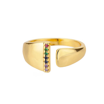 Goldener Ring mit Personalisiertem Buchstaben (Verstellbar)