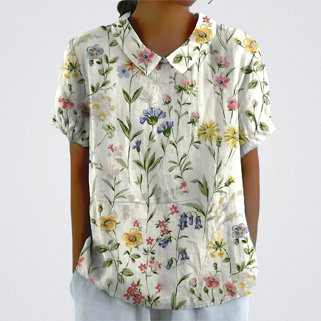 Jutta™ | Bluse aus floralem Leinen