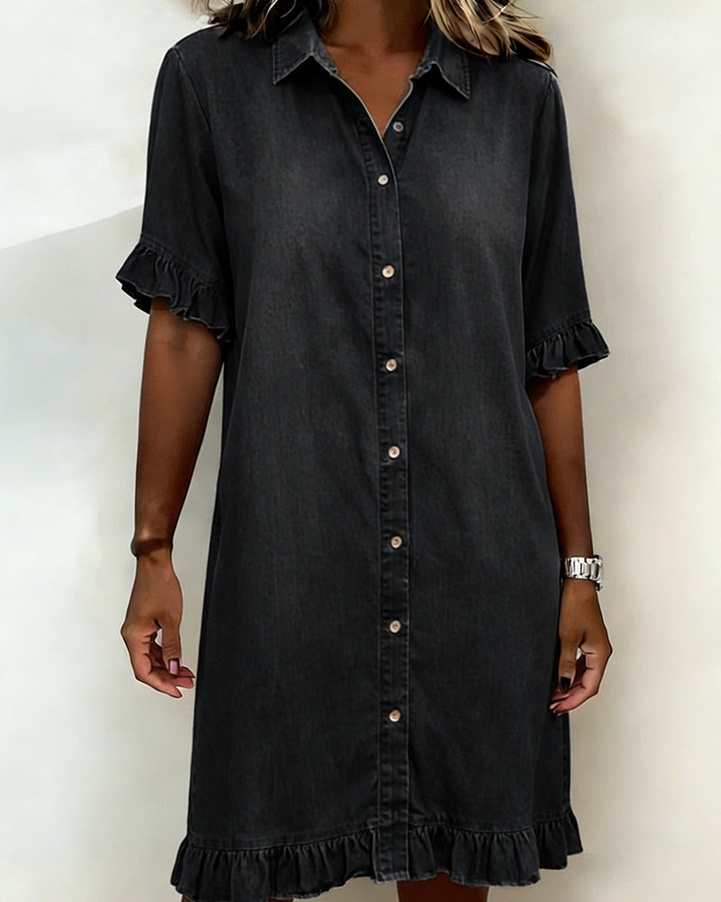 Maria | Bequemes Denim-Kleid mit schmeichelnden Falten