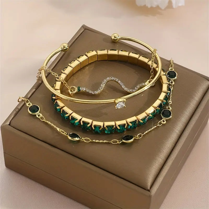 Armbandset Reiner Smaragd | Gold