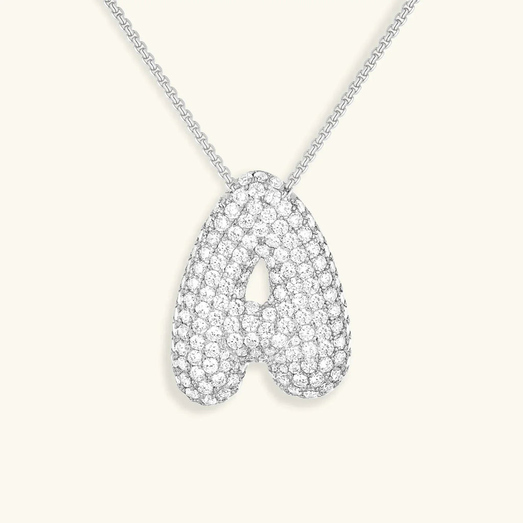 Initialen-Diamantkette mit Blasenschrift