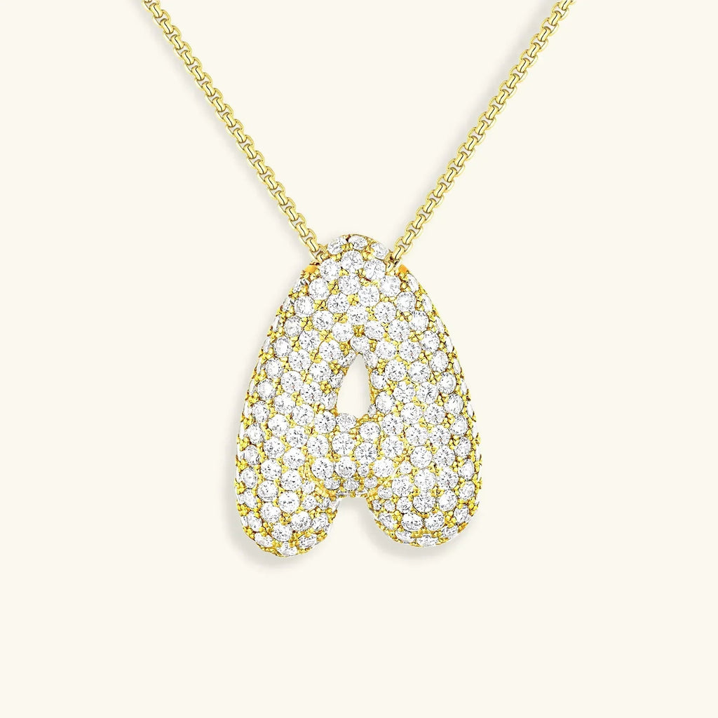 Initialen-Diamantkette mit Blasenschrift