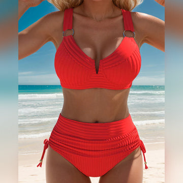 Zweiteiliges Badeanzug mit hoher Taille