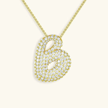 Initialen-Diamantkette mit Blasenschrift