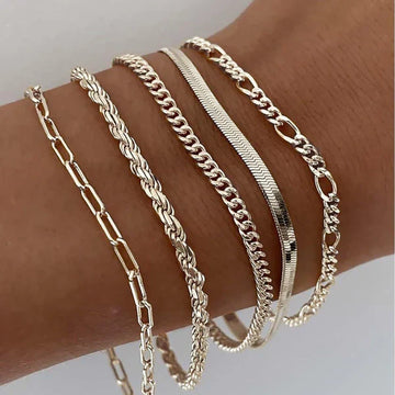 Armbandenset 5 Stücke in Gold