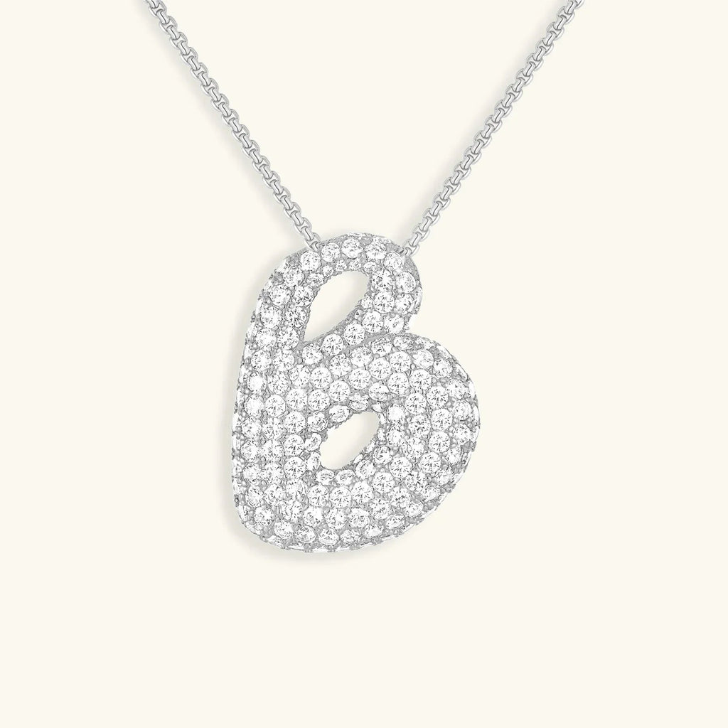 Initialen-Diamantkette mit Blasenschrift