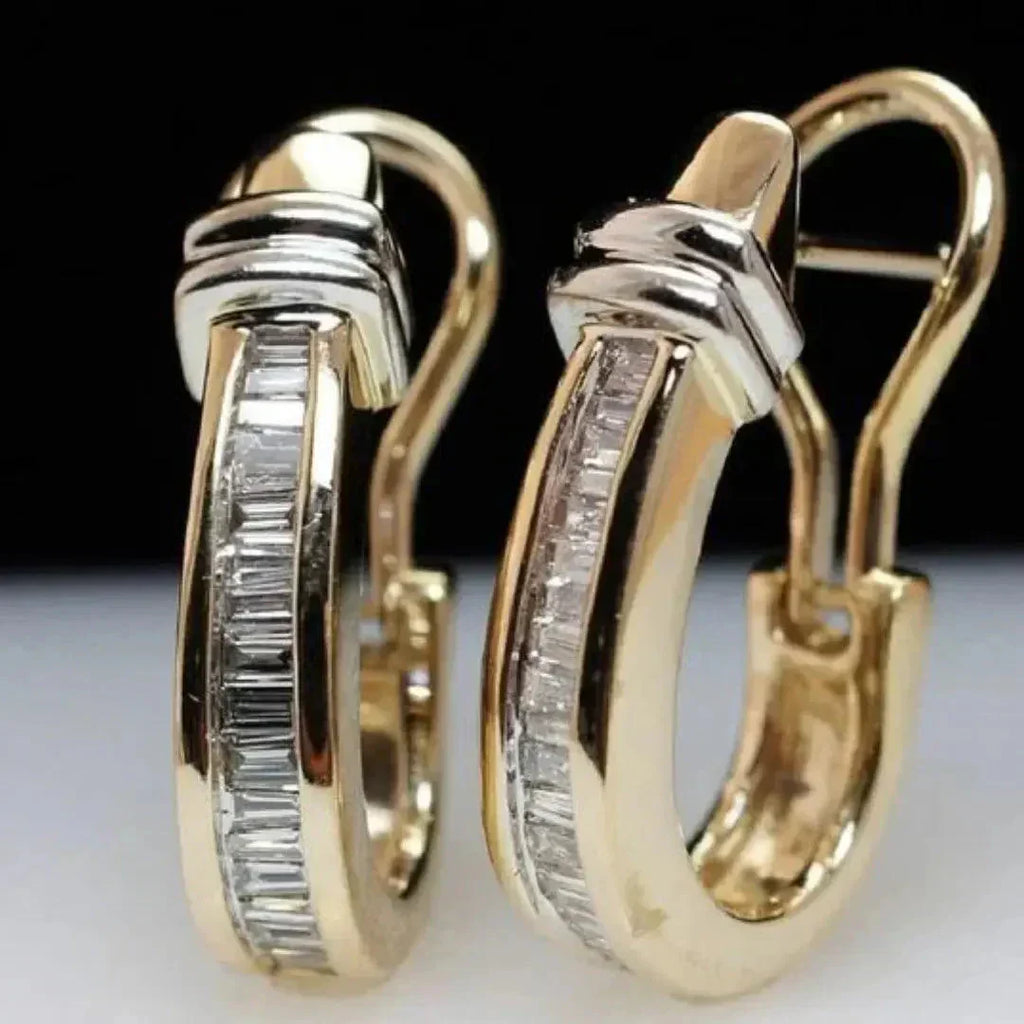 Vintage Goldene und Diamanten-Ohrringe