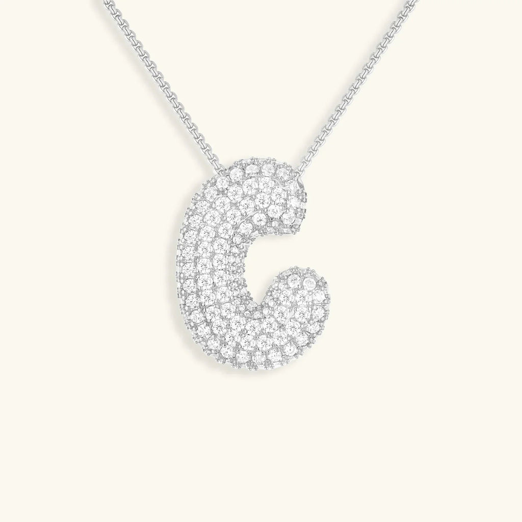Initialen-Diamantkette mit Blasenschrift