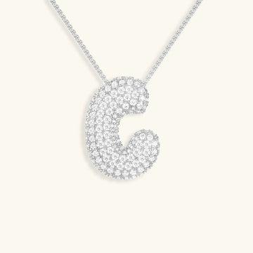 Initialen-Diamantkette mit Blasenschrift