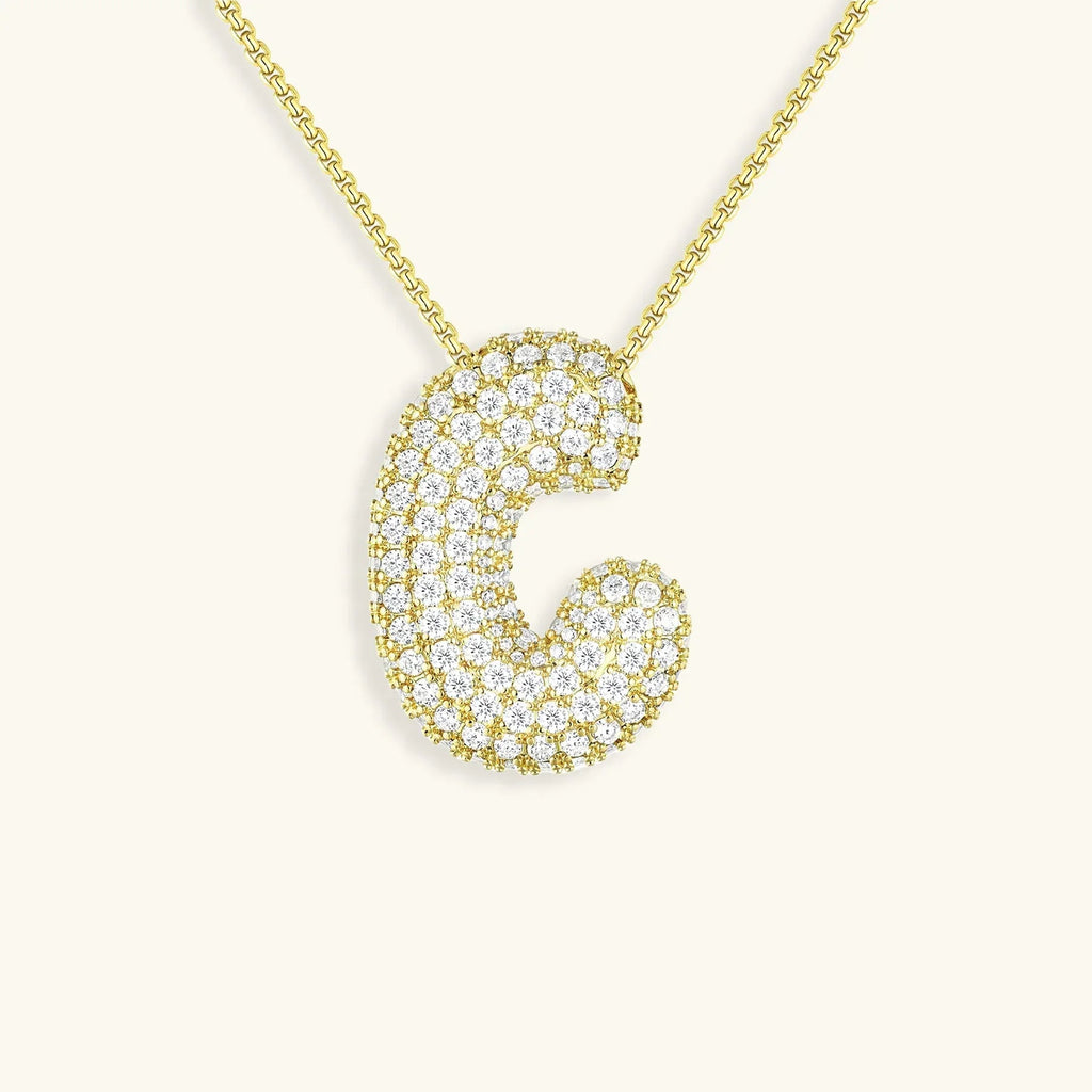 Initialen-Diamantkette mit Blasenschrift