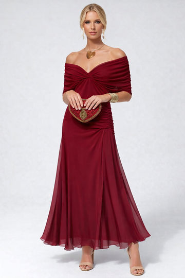 Adelheid | Rosa Leinen Maxi Kleid V-Hals