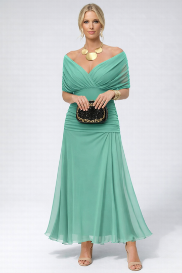 Adelheid | Rosa Leinen Maxi Kleid V-Hals