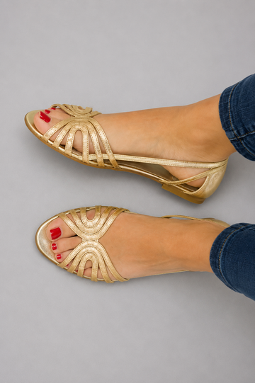 Eleonora | Goldene Sommer-Sandalen