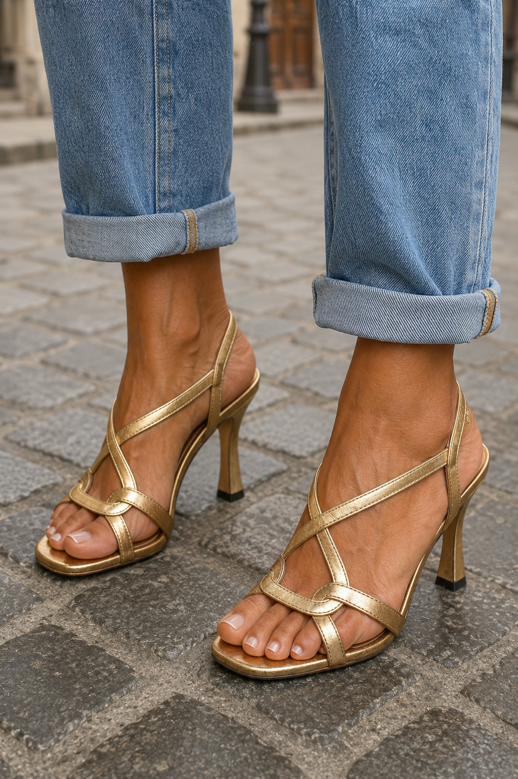 Elisabetta | Goldene Sandalen Sommercharme