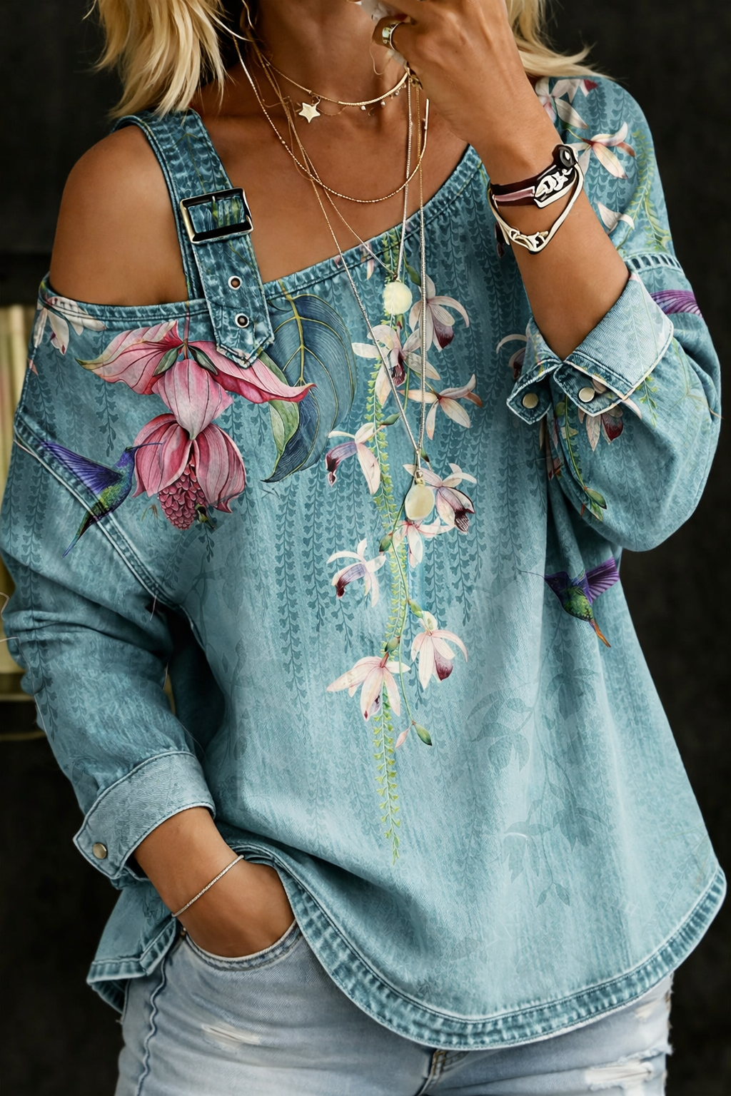 Danielle | Top und Jeans mit freien Schultern