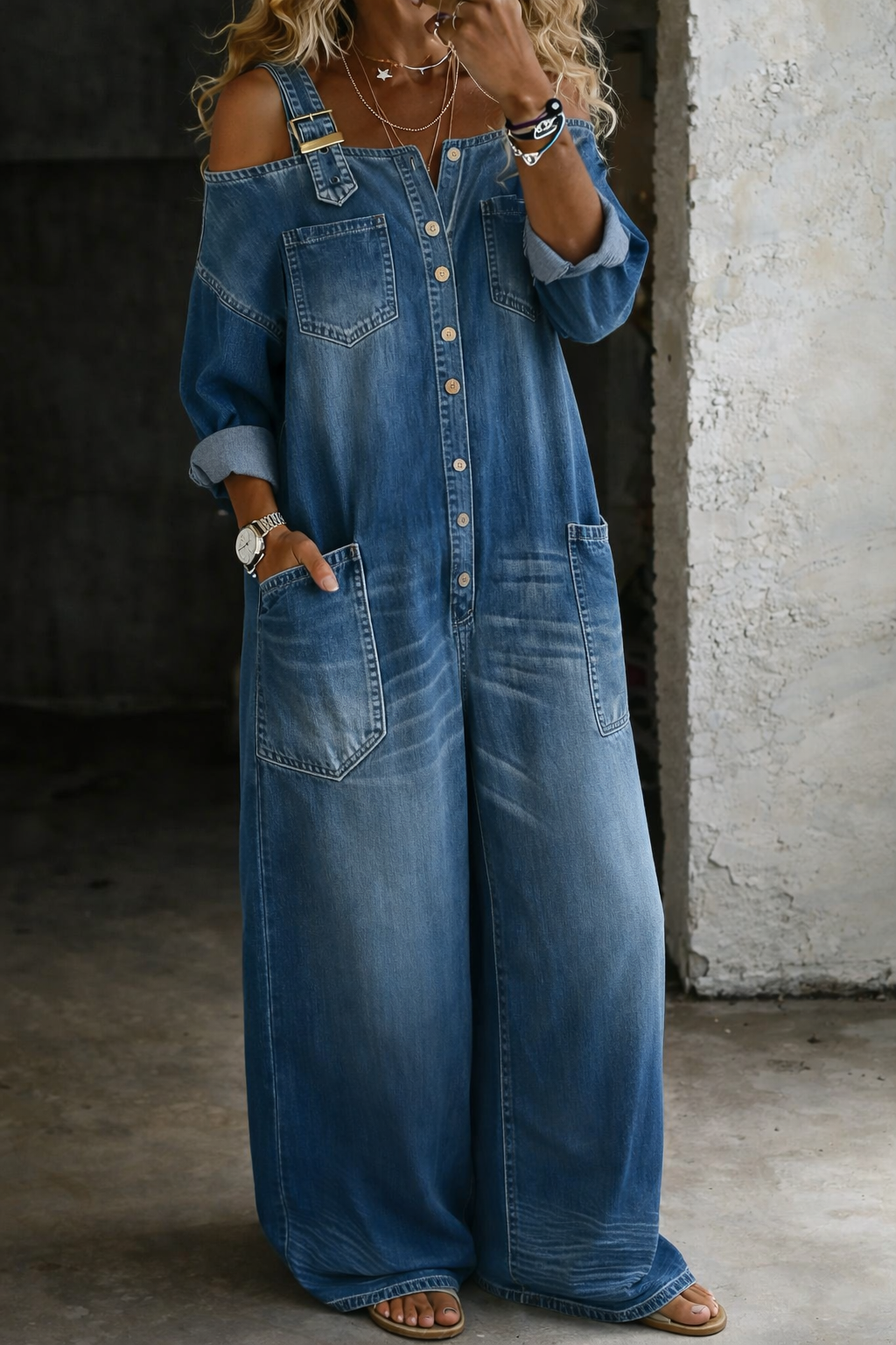 Sophia | Denim-Kleid mit freien Schultern