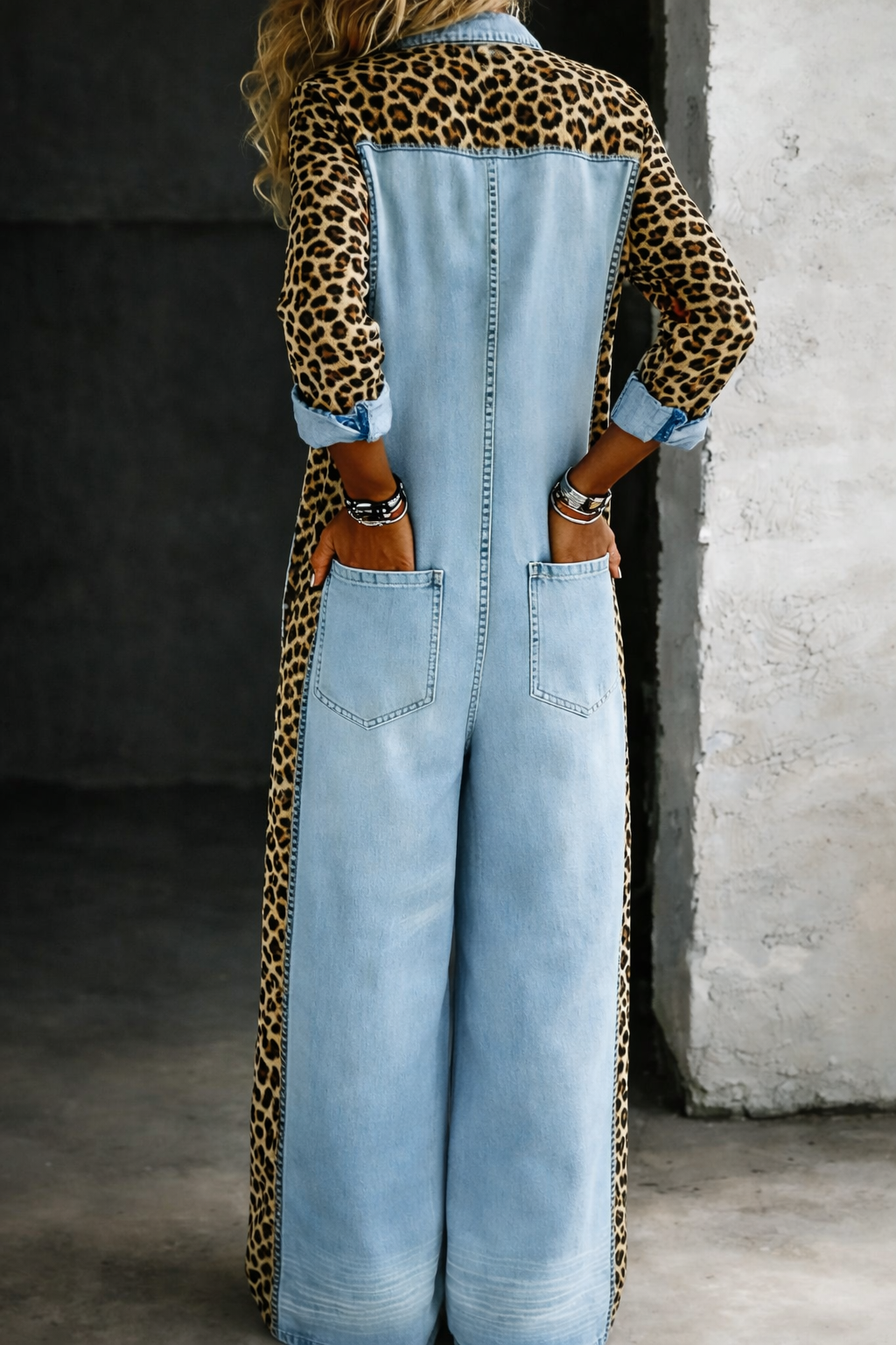 Amanda | Denim-Jumpsuit mit langen Ärmeln