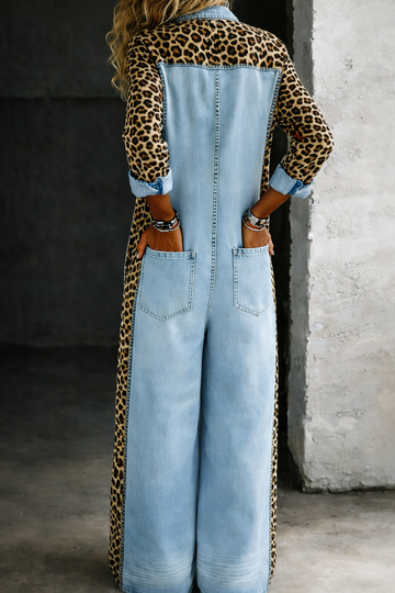 Amanda | Denim-Jumpsuit mit langen Ärmeln