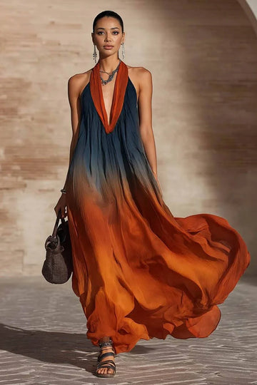 Paula | Langes Boho-Kleid mit Farbverlauf