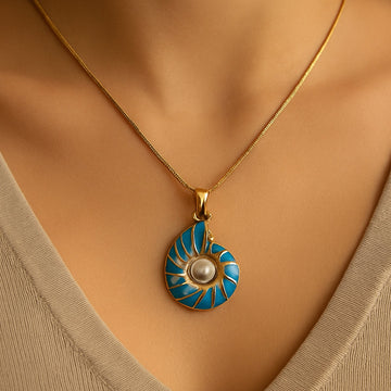 Muschel-Perlen-Goldkette
