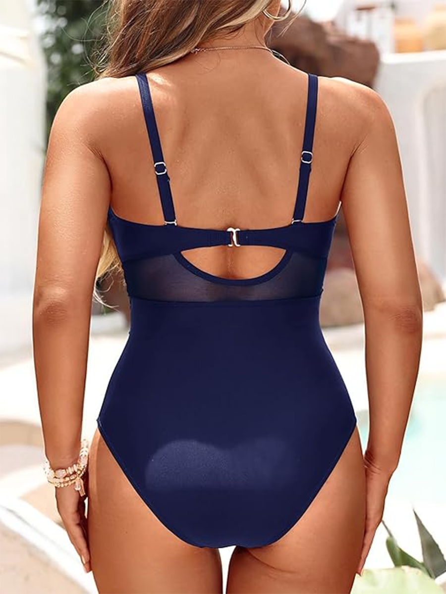 Damen-Badeanzug Amalfi – Figurformend mit Transparenz-Design