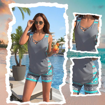 Lara - Gemusterter Tankini mit Short