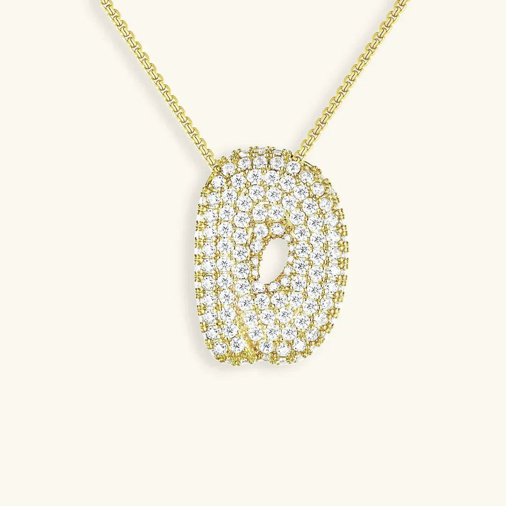 Initialen-Diamantkette mit Blasenschrift