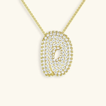 Initialen-Diamantkette mit Blasenschrift
