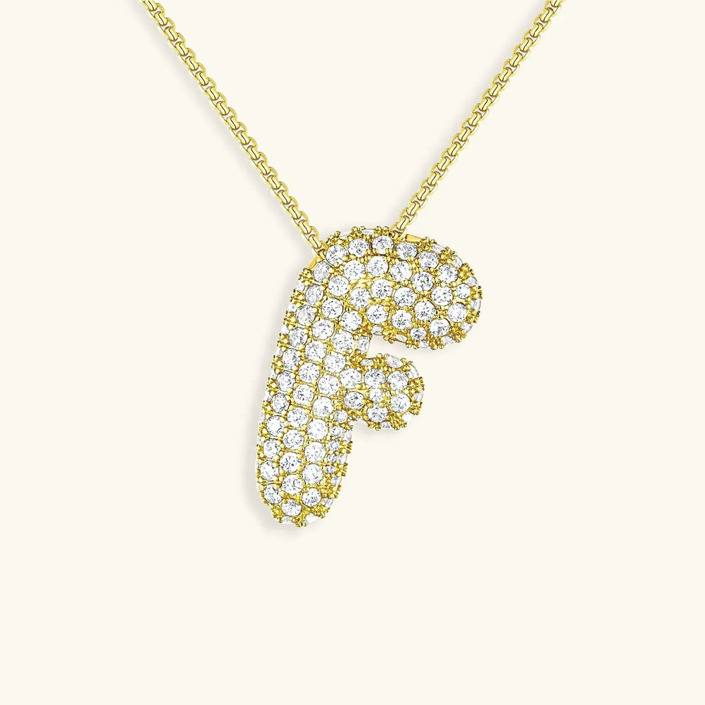 Initialen-Diamantkette mit Blasenschrift