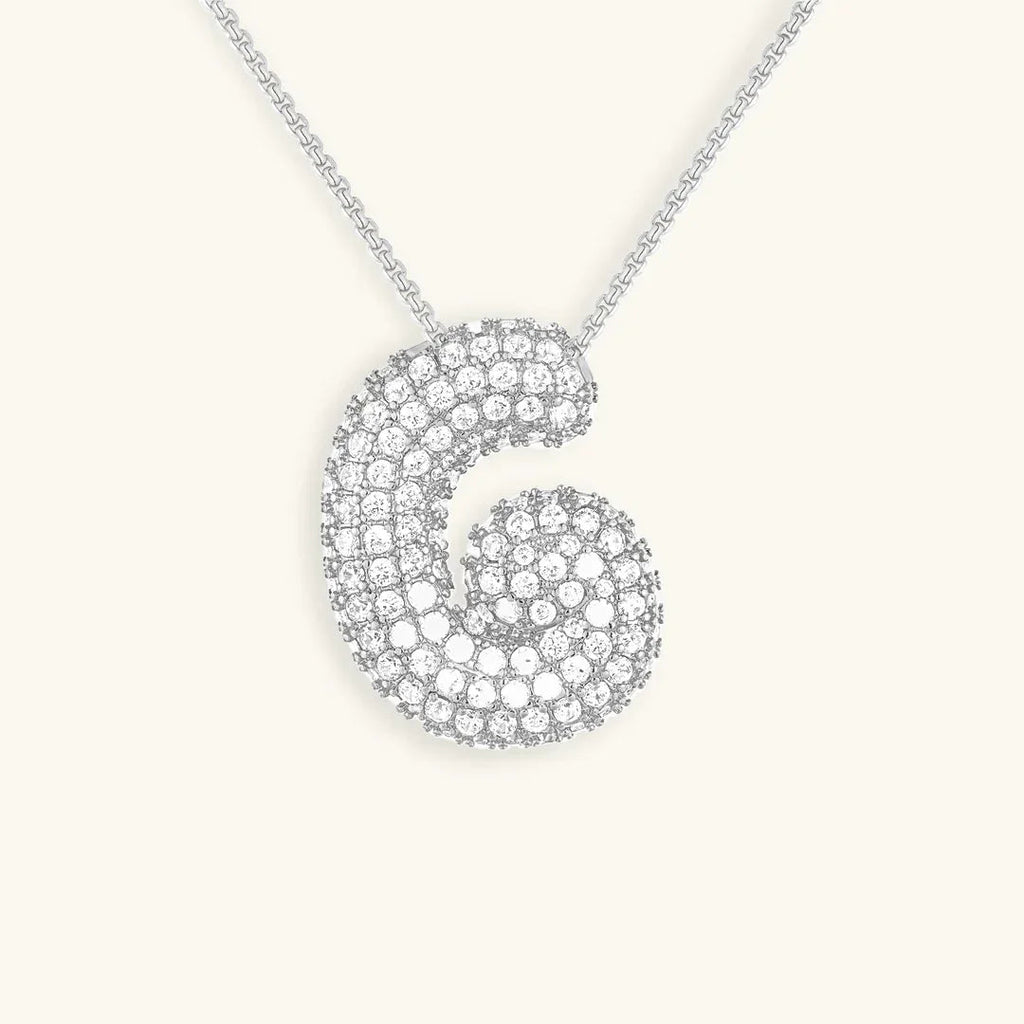 Initialen-Diamantkette mit Blasenschrift