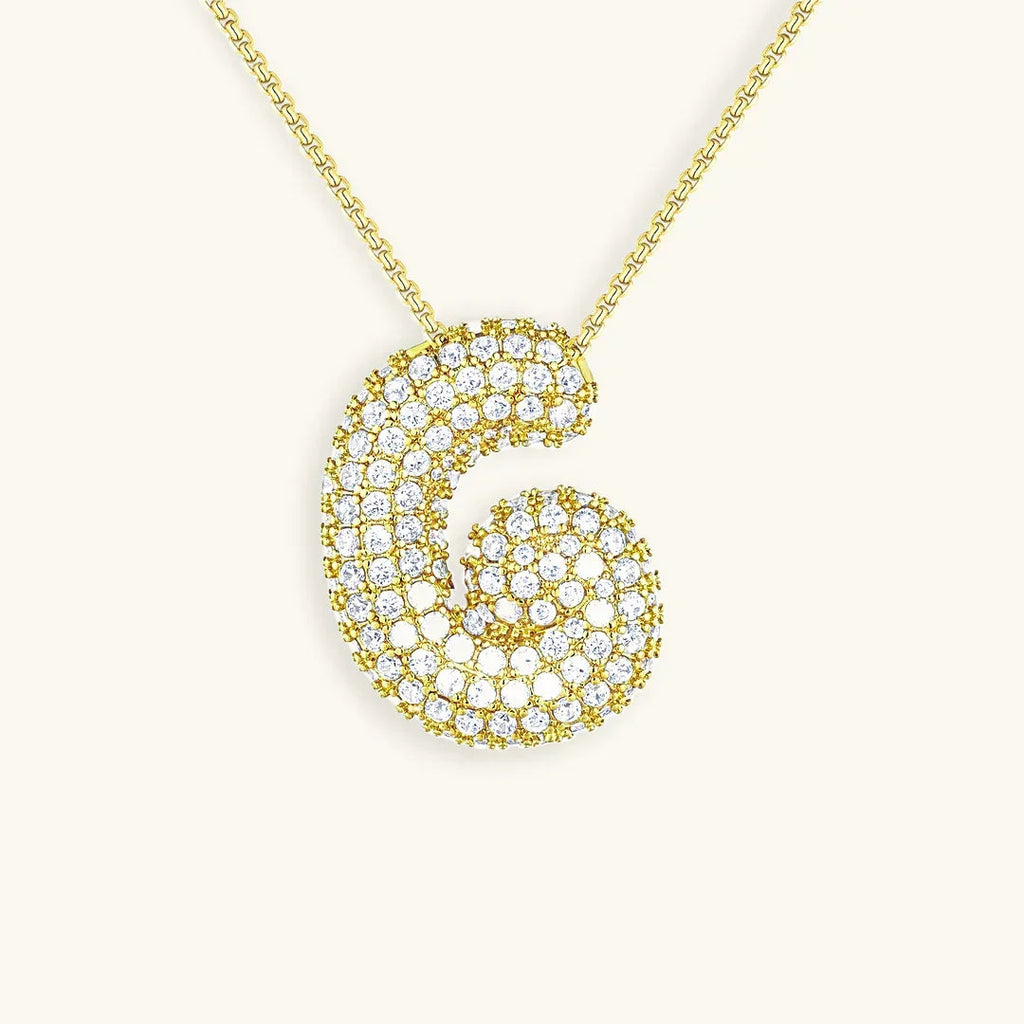 Initialen-Diamantkette mit Blasenschrift