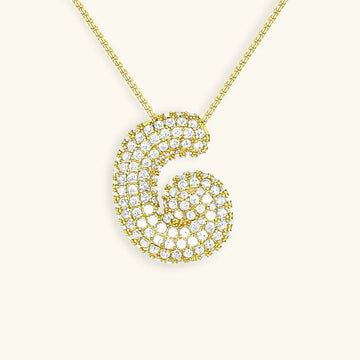 Initialen-Diamantkette mit Blasenschrift