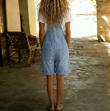 Isabel – Kurzer Denim-Jumpsuit mit Vintage-Waschung