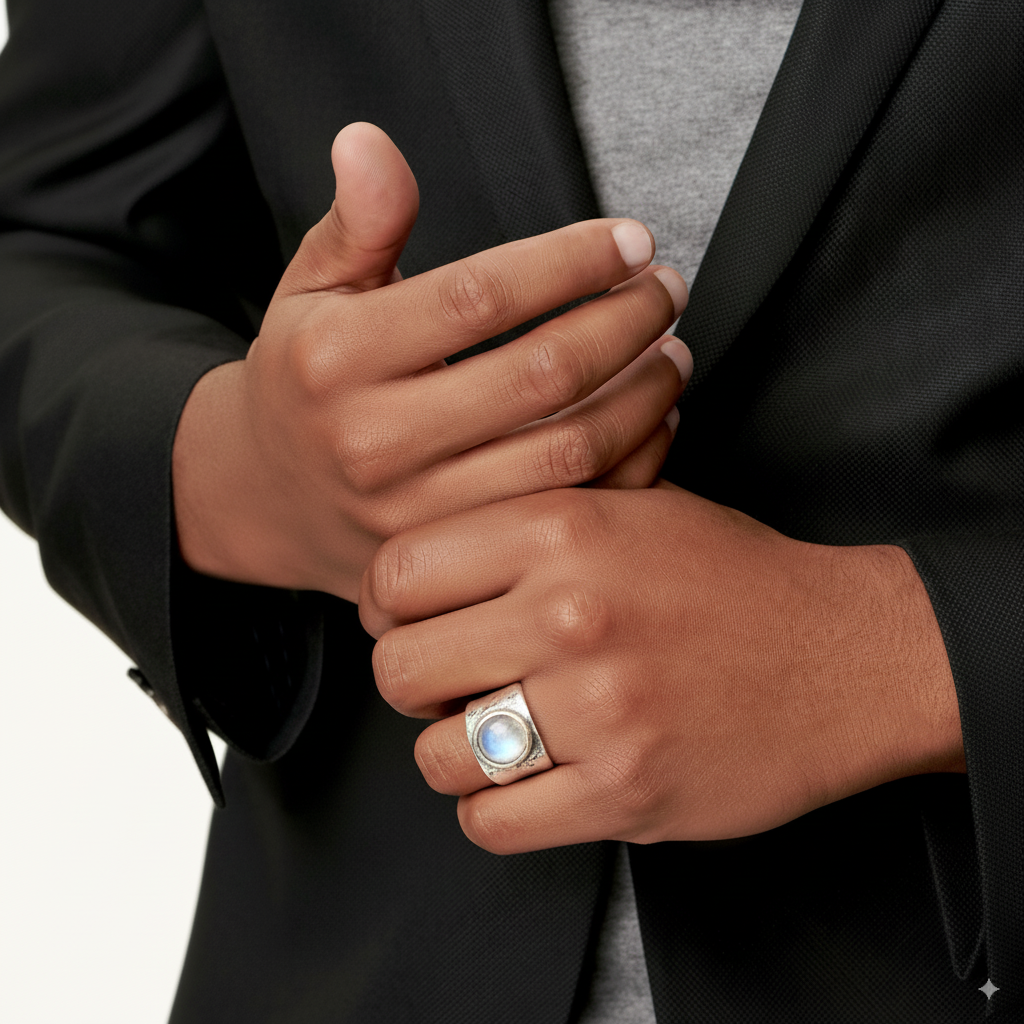 Boho-Ring in Mondstein