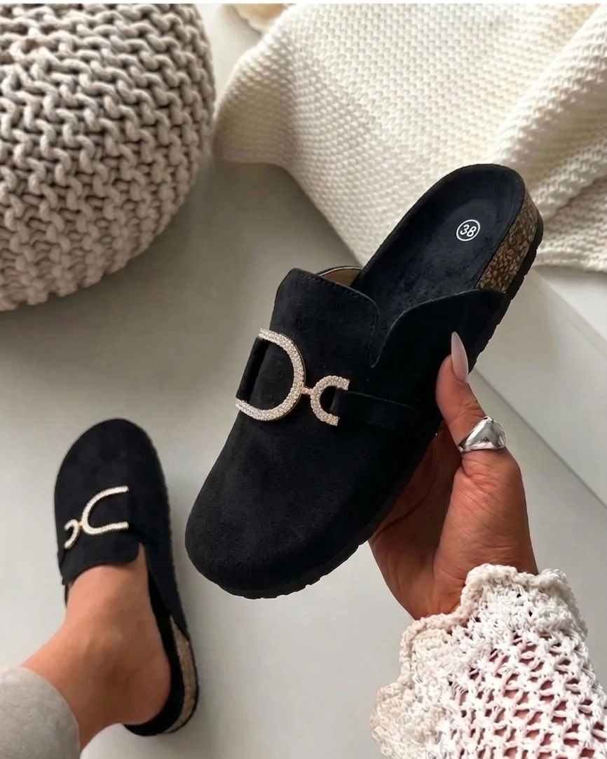 Glitty Schwarz Slipper