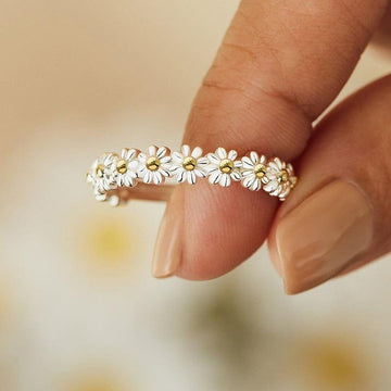 Gänseblümchen-Email-Ring™ – Silber & Gemalte Sanftheit